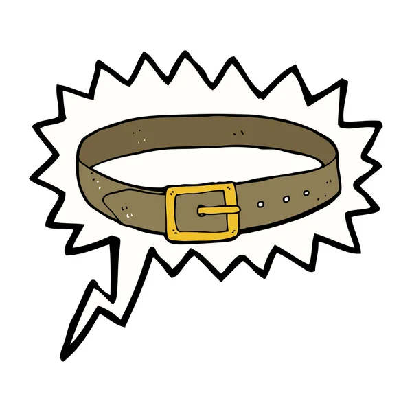Cartoon leather belt with speech bubble — Stock Vector