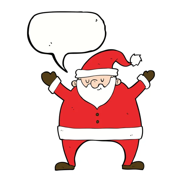 Cartoon santa claus with speech bubble — Stock Vector