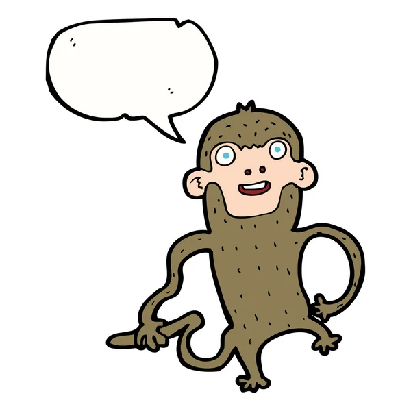 Cartoon monkey with speech bubble — Stock Vector