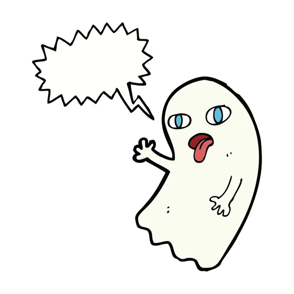 Αστείο φάντασμα κινουμένων σχεδίων με φούσκα ομιλία — Διανυσματικό Αρχείο