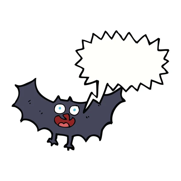 Chauve-souris dessin animé avec bulle de parole — Image vectorielle