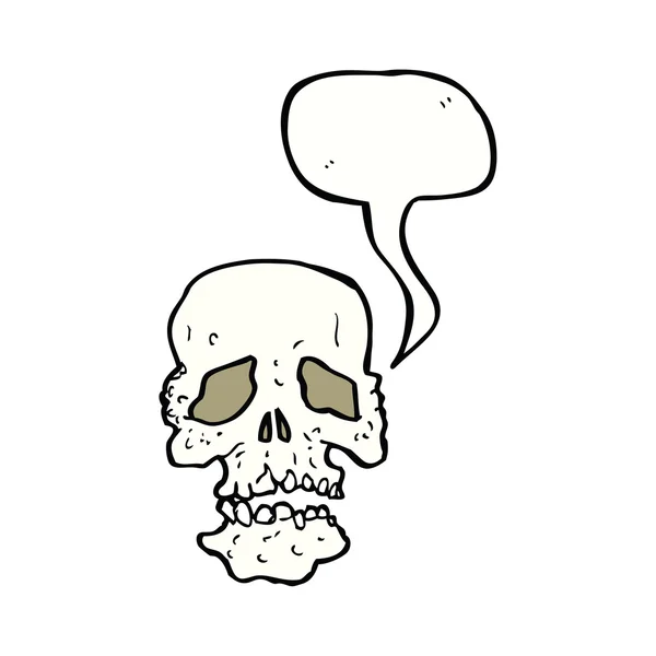 Calavera de dibujos animados con burbuja del habla — Archivo Imágenes Vectoriales