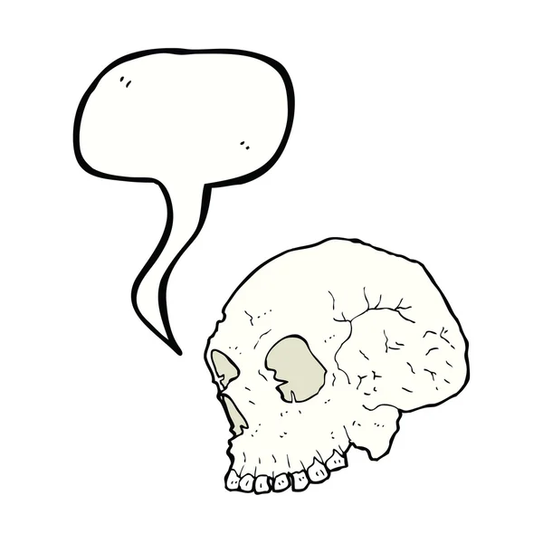 Ilustración del cráneo con burbuja del habla — Archivo Imágenes Vectoriales