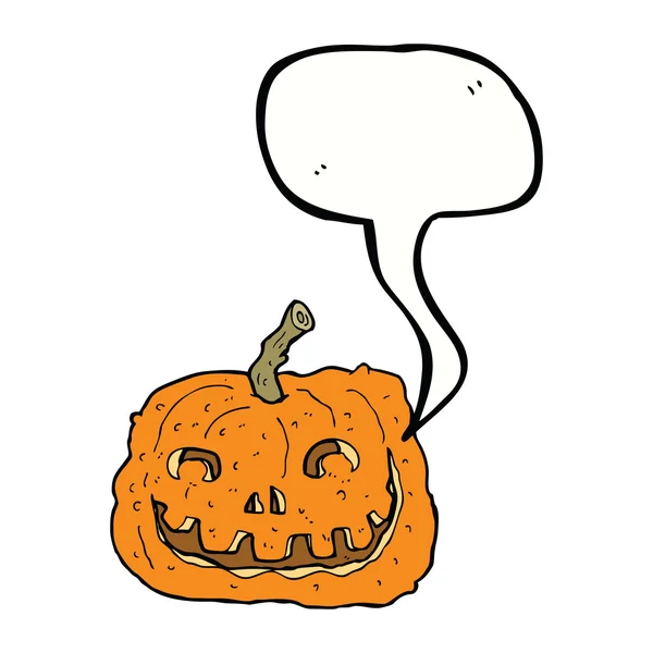 Calabaza de dibujos animados con burbuja de habla — Archivo Imágenes Vectoriales