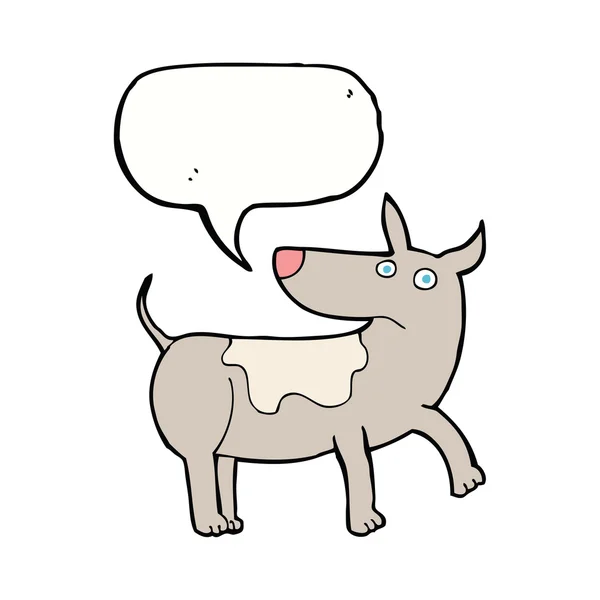 Funny cartoon dog with speech bubble — Stock Vector