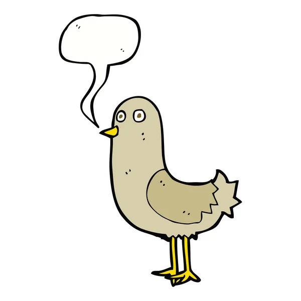 Tecknad fågel med pratbubbla — Stock vektor