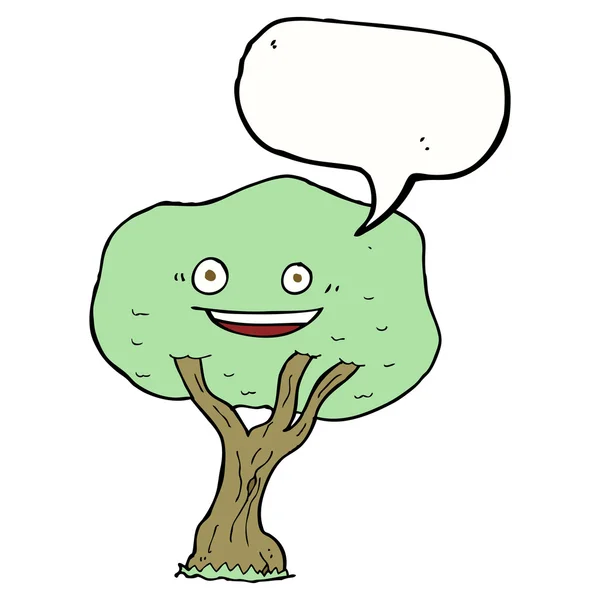 Мультяшное дерево с пузырьком речи — стоковый вектор
