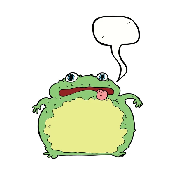 Cartoon funny frog with speech bubble — Stock Vector