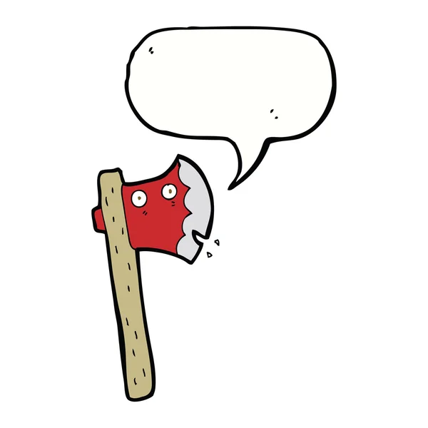 Cartoon bijl met spraakbel — Stockvector