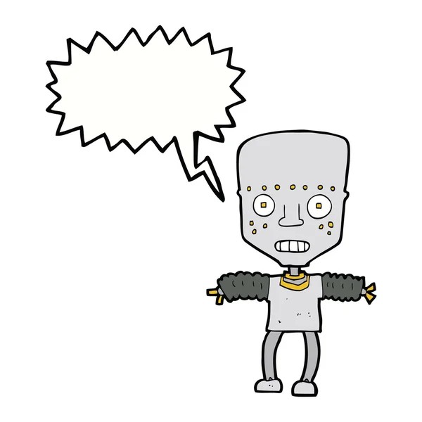 Cartoon robot met spraakbel — Stockvector