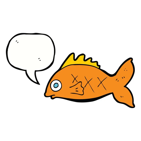Tegneserie fisk med tale boble – Stock-vektor