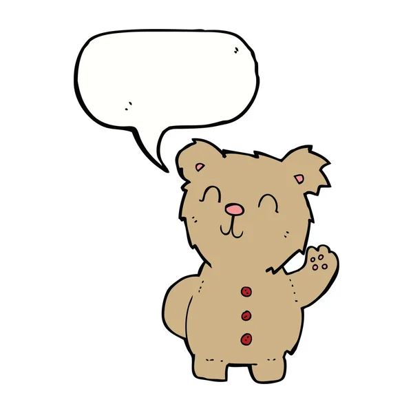 Cartoon teddy bear with speech bubble — Stock Vector