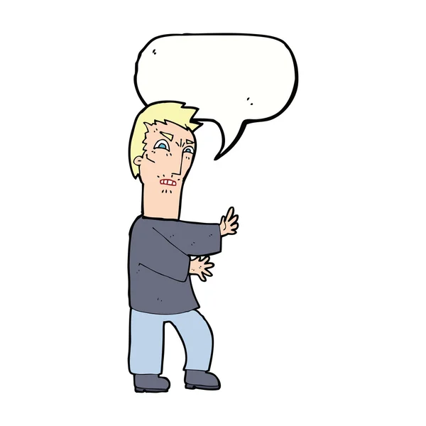 Kreslený naštvaný muž s bublinou řeči — Stockový vektor