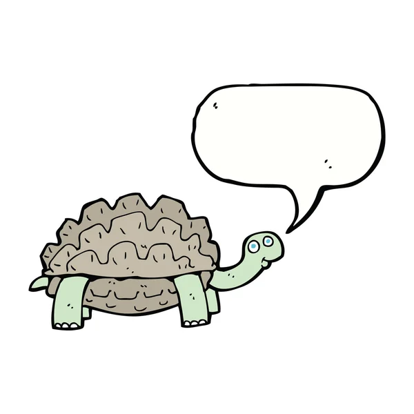 Cartoon tortoise with speech bubble — Stock Vector