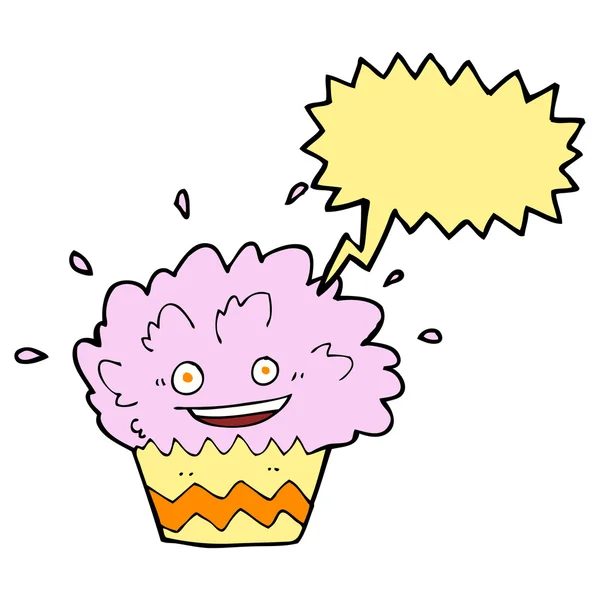 スピーチバブルでカップケーキを爆発させる漫画 — ストックベクタ