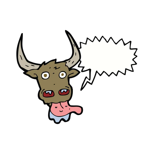 Cartoon cow face with speech bubble — Stock Vector