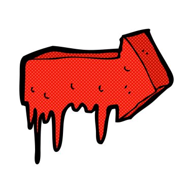 komik karikatür kanlı işaret eden ok