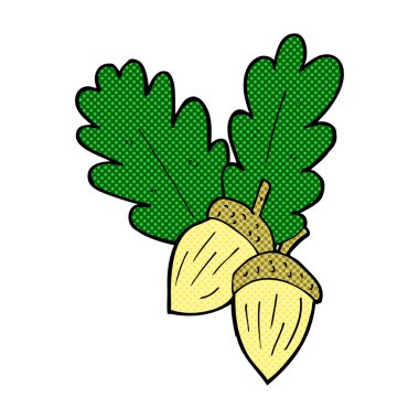 komik karikatür meşe palamutları