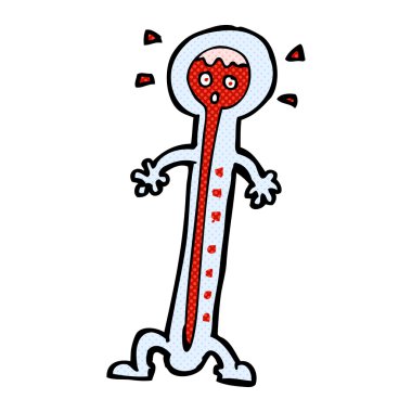 komik karikatür sıcak termometre