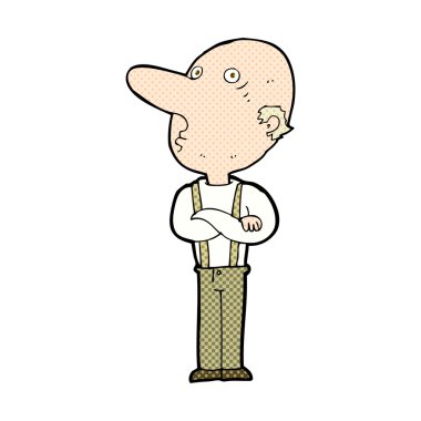 komik karikatür yaşlı adam katlanmış silah ile