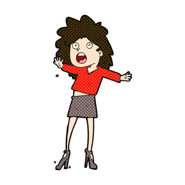 komik karikatür kadın topuklarla yürürken zorlanıyor