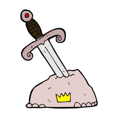 komik karikatür kılıç taş