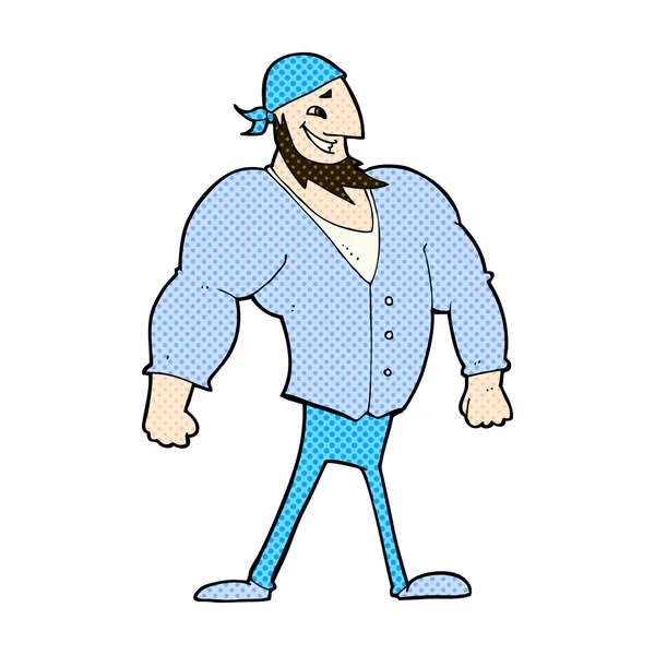 Comic cartoon manly sailor man — Stock Vector