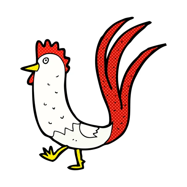 Cómic dibujos animados gallo — Vector de stock