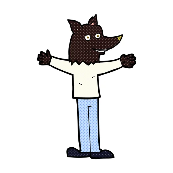 Hombre lobo de dibujos animados cómicos — Vector de stock