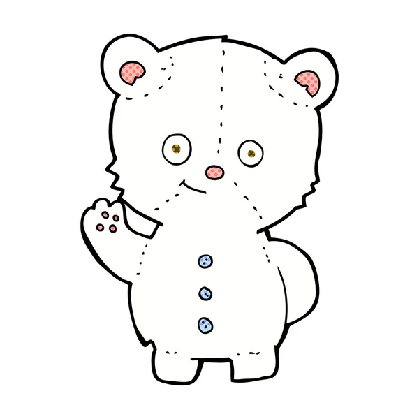 Fumetto agitando cucciolo di orso polare — Vettoriale Stock