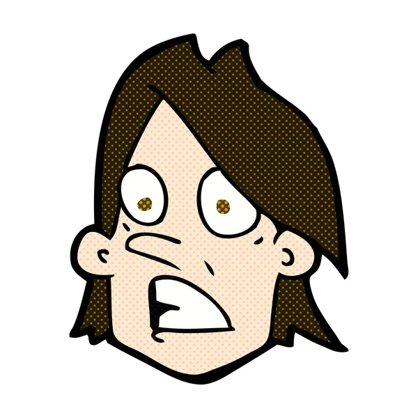 Komiks kreslený vyděšený obličej — Stockový vektor