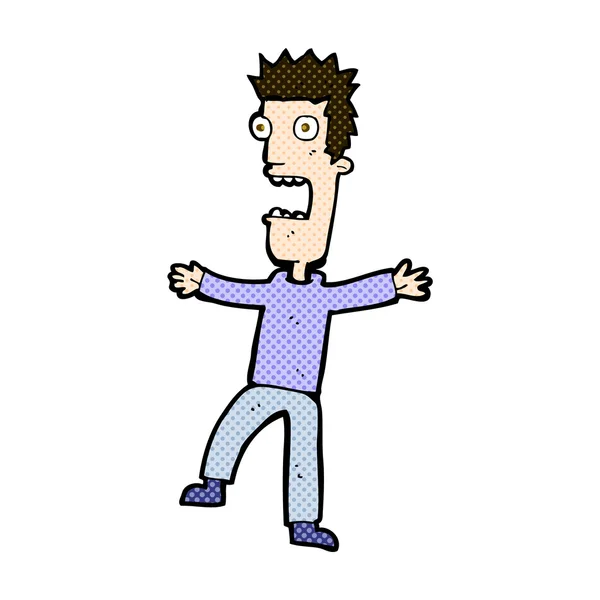 Strip cartoon doodsbang man — Stockvector