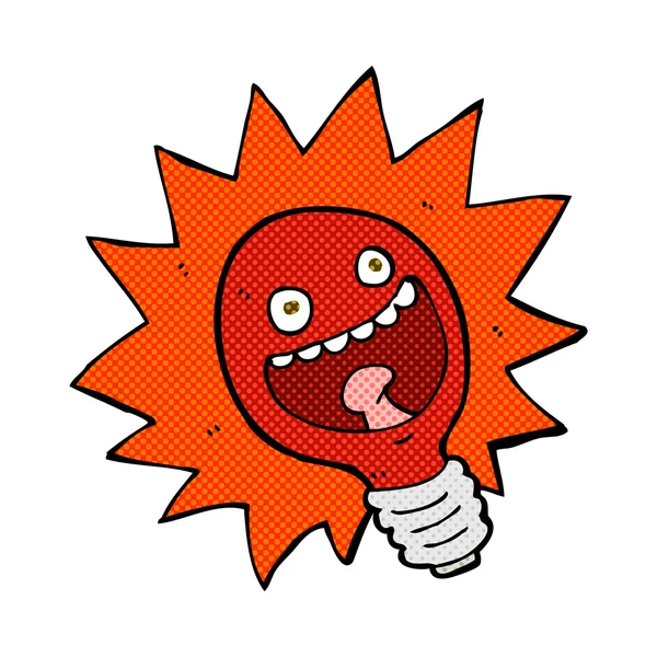 Bande dessinée ampoule rouge — Image vectorielle