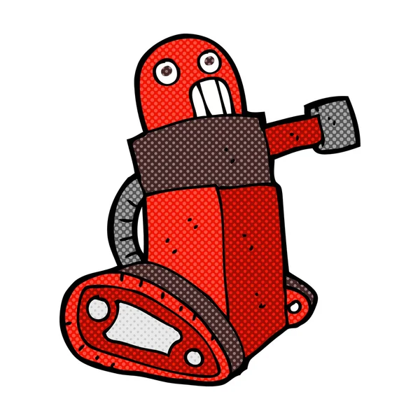 Strip cartoon tank robot — Stockvector