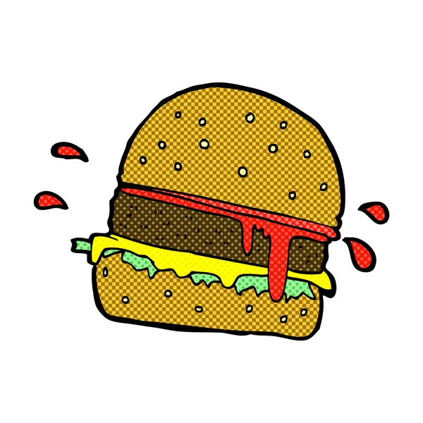 Komik karikatür burger — Stok Vektör