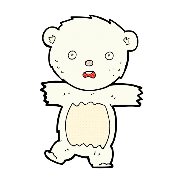 Komiska cartoon chockad polar bear cub — Stock vektor