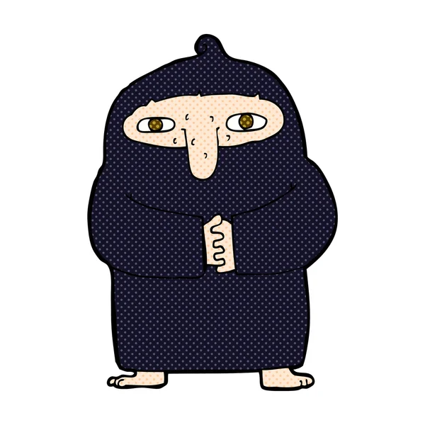 Comic cartoon monk in robe — Stock Vector