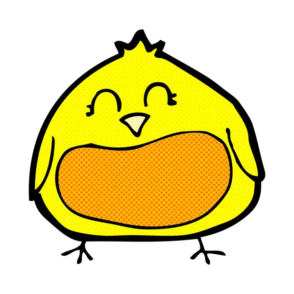 Comic cartoon fat bird — Stock Vector