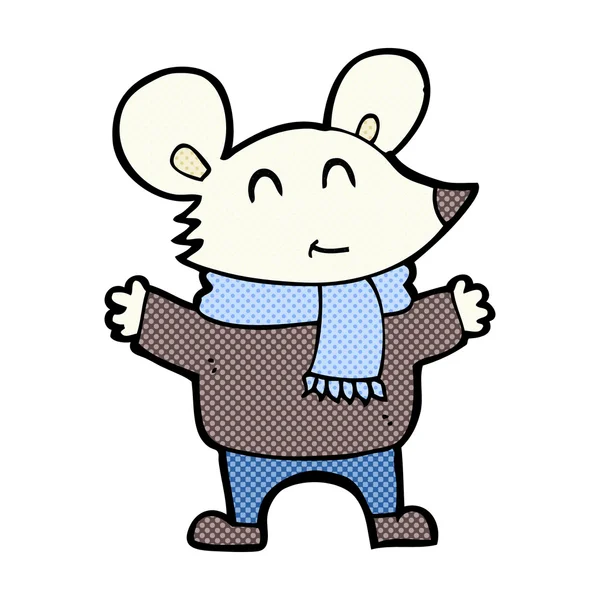 Souris dessin animé comique — Image vectorielle