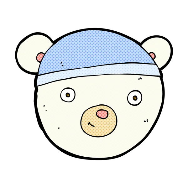 Fumetto orso polare faccia — Vettoriale Stock
