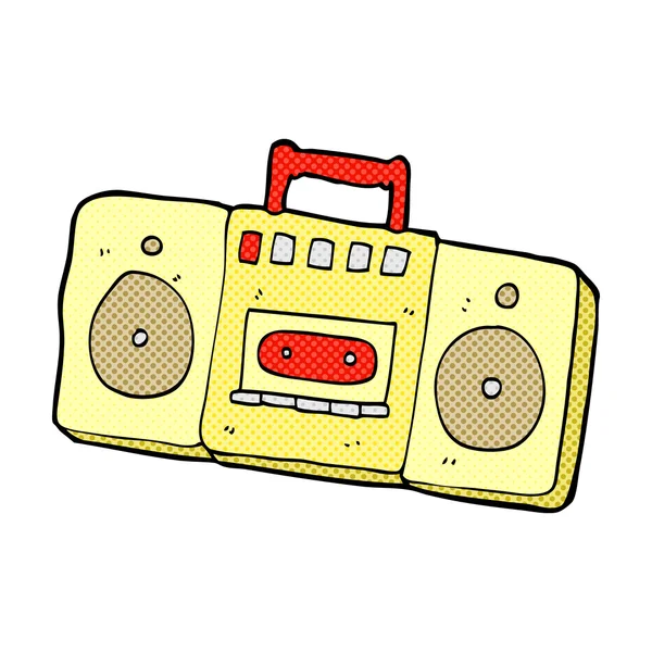 Comic cartoon radio cassette player — Stock Vector