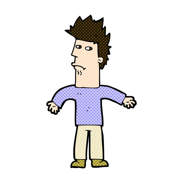 Strip cartoon verward man — Stockvector