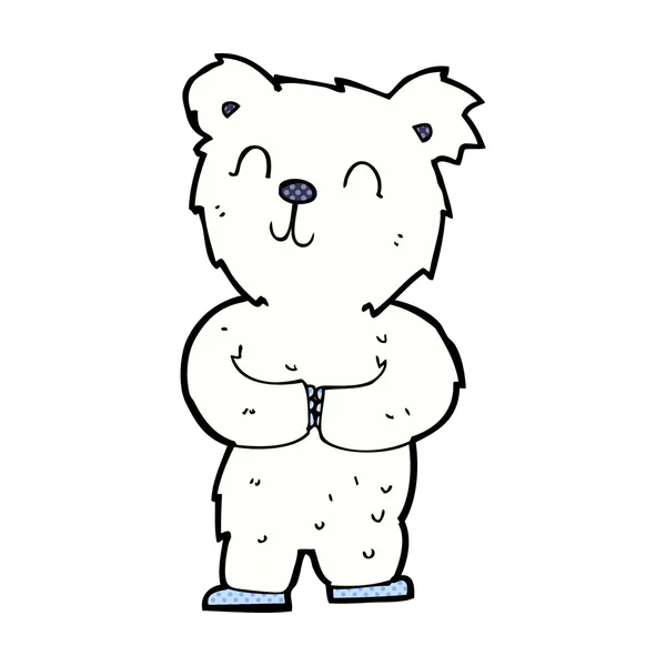 Bande dessinée heureux petit ours polaire — Image vectorielle