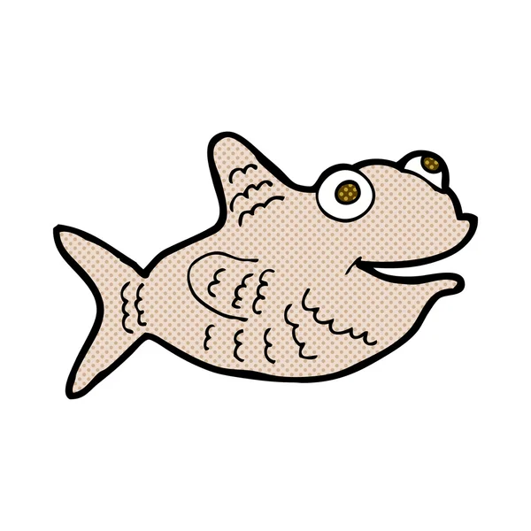 Dibujos animados cómicos peces felices — Vector de stock