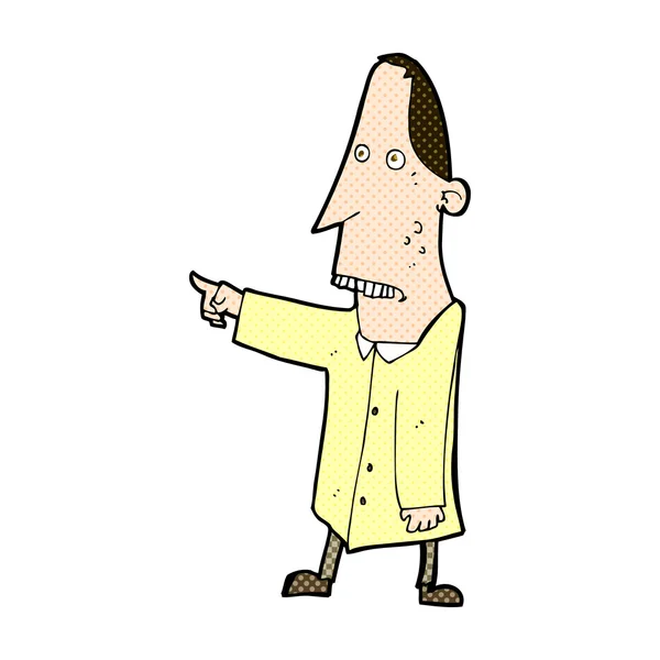 Komiks kreskówka mężczyzna brzydkie wskazując — Wektor stockowy