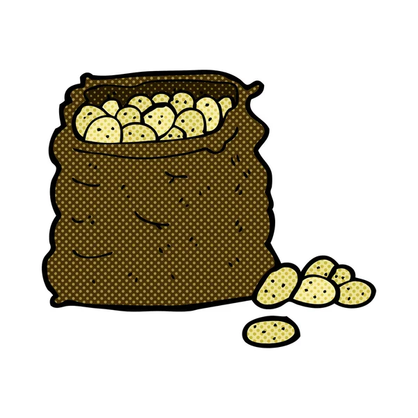 Comic cartoon sack of potatoes — Stock Vector