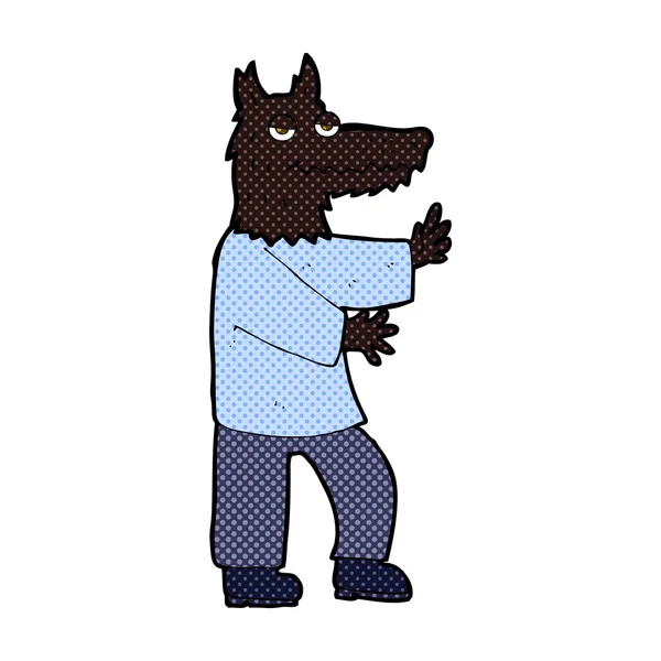 Hombre lobo de dibujos animados cómicos — Archivo Imágenes Vectoriales
