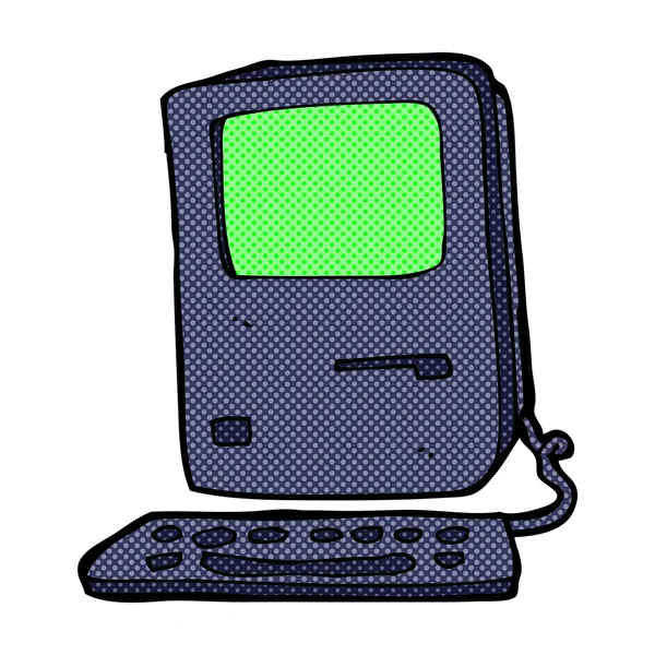 Strip cartoon oude computer — Stockvector