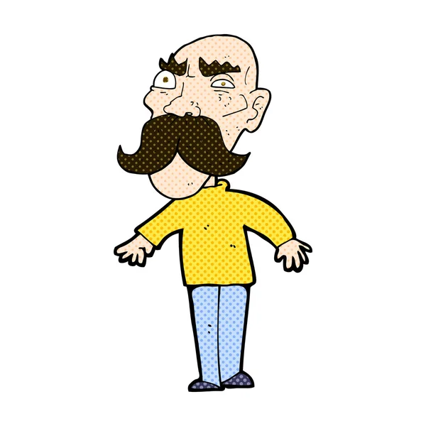 Strip cartoon boos oude man — Stockvector