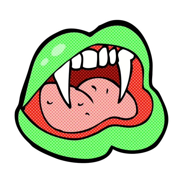 Komik karikatür vampir dudaklar — Stok Vektör